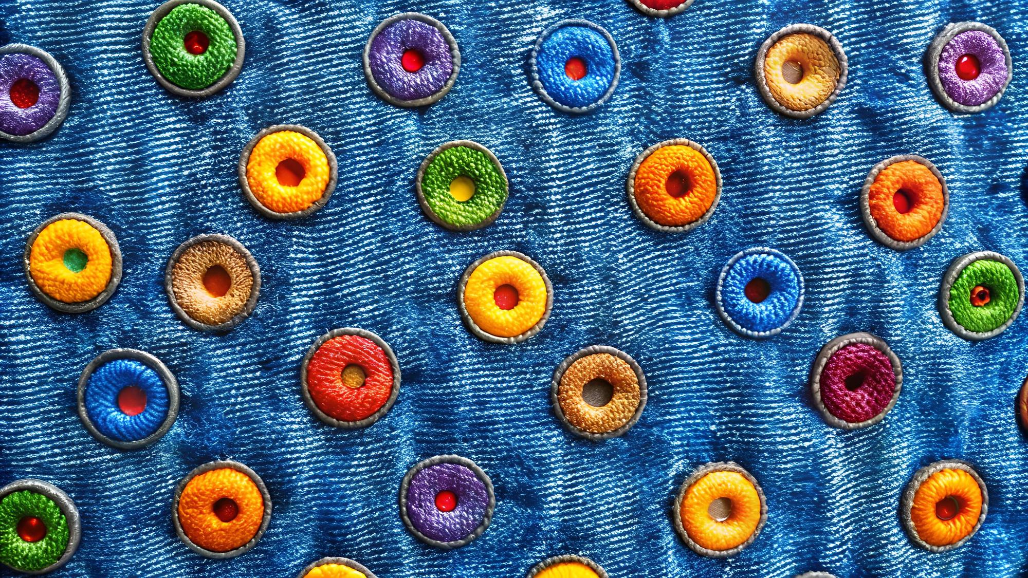 Ricamo su jeans con motivi geometrici